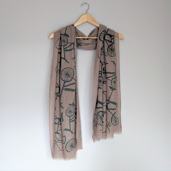 Bicycle Print Scarf - Picture 2 of 7
